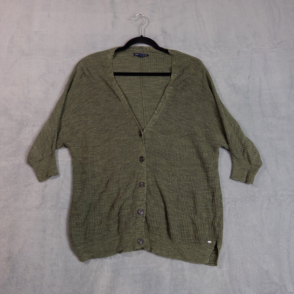 American Eagle Cardigan Women XS/S Olive Green Good Dolman Knit V-Neck 0715